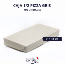 CAJA PIZZA 1/2(31X15.5CM) GRIS X 100 CAJA PIZZA 1/2(31X15.5CM) GRIS X 100
