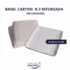 BANDEJA CARTON REFORZADA N3 180X215 MM X 100 UNID