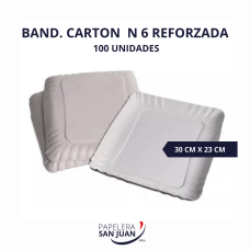 BANDEJA CARTON REFORZADA N6 300X230 MM X 100 UNID