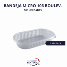 BANDEJA 106 PP REFORZADA MICROONDAS PLASTICOS BOULEVARES (150.5X242 MM ALURA 42.5 MM) X 100 UNID