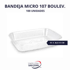 BANDEJA 107 PP REFORZADA MICROONDAS PLASTICOS BOULEVARES (189X264 MM ALTURA 50 MM) X 100 UNID