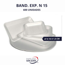 BANDEJA EXPANDIDO N15 270X150 MM ALTURA 15 MM X 600 UNID