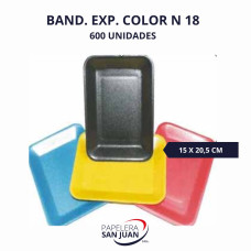 BANDEJA EXPANDIDO COLOR N18 150X205 MM X 600 UNID