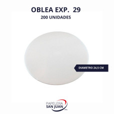 OBLEA EXPANDIDO N29 DIAMETRO 245 MM X 200 UNID