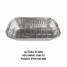 BANDEJA ALUMINIO C-200(FONDO 270X130 MM ALTURA 55MM) X 10 UNID