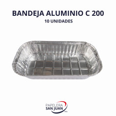BANDEJA ALUMINIO C-200(FONDO 270X130 MM ALTURA 55MM) X 10 UNID