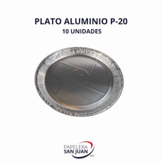 PLATO ALUMINIO DIAMETRO 20 CM X 10 UNID