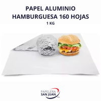 PAPEL ALUMINIO TERMICO HAMBURGUESAS 1KG 160 HOJAS