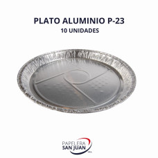 PLATO ALUMINIO DIAMETRO 23 CM X 10 UNID