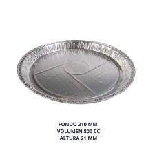 PLATO ALUMINIO DIAMETRO 23 CM X 10 UNID