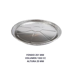 PLATO ALUMINIO DIAMETRO 30 CM TARTERA X 10 UNID