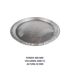 PLATO ALUMINIO DIAMETRO 33 CM PIZZERA X 10 UNID