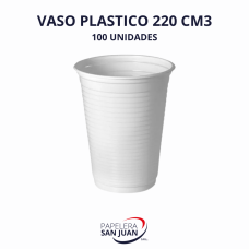 VASO PLASTICO 220 CM BCO.X 100
