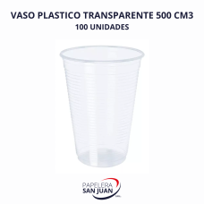 VASO PLASTICO TRANSPARENTE 500 CM3 X 100