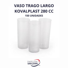 VASOS TRAGO LARGO PP TRASLUCIDO KOVALPLAST 280 CC X 250 UNID