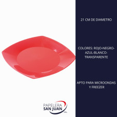 PLATO PLASTICO PP 21 CM KOVALPLAST X 10 UNID