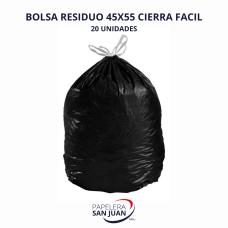 BOLSA RESIDUO 45X55X20U CIERRA FACIL