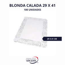 BLONDAS CALADAS BLANCAS 29X41 CM X 100 UNID