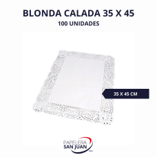 BLONDAS CALADAS BLANCAS 35X45 CM X 100 UNID