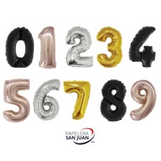 GLOBO NUMERO METALIZADO 14 PULG 36CM (OVNI BALLONS) X 1 UNID